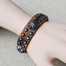 Rivet leather one direction charm secret bracelets men for women bangles steampunk rock vintage fine retro jewelry