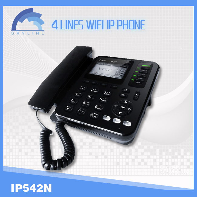 Wireless SIP ip phone with 4 line registration /WIFI voip phone with