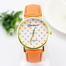 Hot 2015 New Casual Watches PU Leather Geneva Watches Multicolor Strape Spots Dress Watch quartz wristwatches