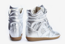 Isabel Marant Summer Breathable Fashion Wedge Sneakers Women Silver 8CM Hidden High Heel Sneakers