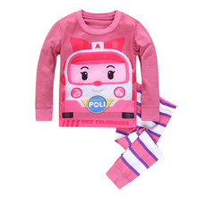 2016 Brand Cartoon Cotton Pijamas Kids Baby Girls Pajamas Set Spring Autumn Sleepwear Children Pyjamas pijama infantil 2-7 years