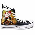 Wen Design Custom Hand Painted Shoes Anime Naruto Gaara Black Butler Sabastian Men Women s High