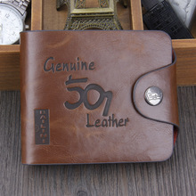 Hot 2015 Crazy Horse Leather Men Wallets Purse Bifold Brand Wallet Retro Design Style Purse For
