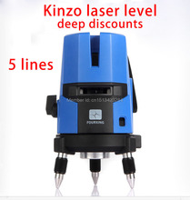 Envío gratis KINZO línea láser de línea de la cruz nivel láser rotativo autonivelante 5 líneas 4V1H 3 P láser 360 línea gratis niveles
