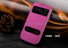 For Samsung Galaxy S3 SIII i9300 i9308 View case Dual Window luxury Leather Case cover Fashion