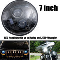 Motorcycle LED Head Light For Harley Davidson Touring sportster 883 1200 electra street glide stichers softail