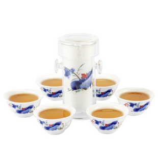 Ceramic set gift blue and white porcelain black tea set glass tea set Large 200ml