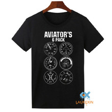 Aviator Six Pack T Shirt Funny Pilot Travel Humor Vacation Flight Novelty Mens T-Shirt Camiseta Homme Cool Tops Tee Shirts