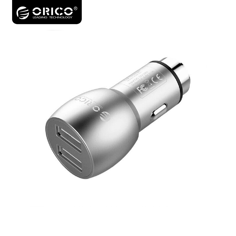 Kết quả hình ảnh cho Sạc USB Aluminum trên xe ô tô 2 cổng 2.4A, Bạc Orico-UCM.2U.SV