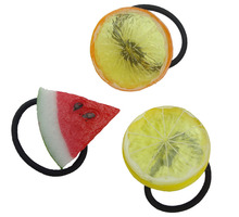 1 pc 2015 new fashion korea style lemon Orange Watermelon Egg Apple kiwi hair Clip elastic