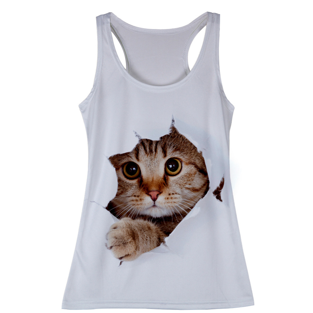 New Summer Style Lovely Cat Women Tank Tops Camis Clothing Sports Vest