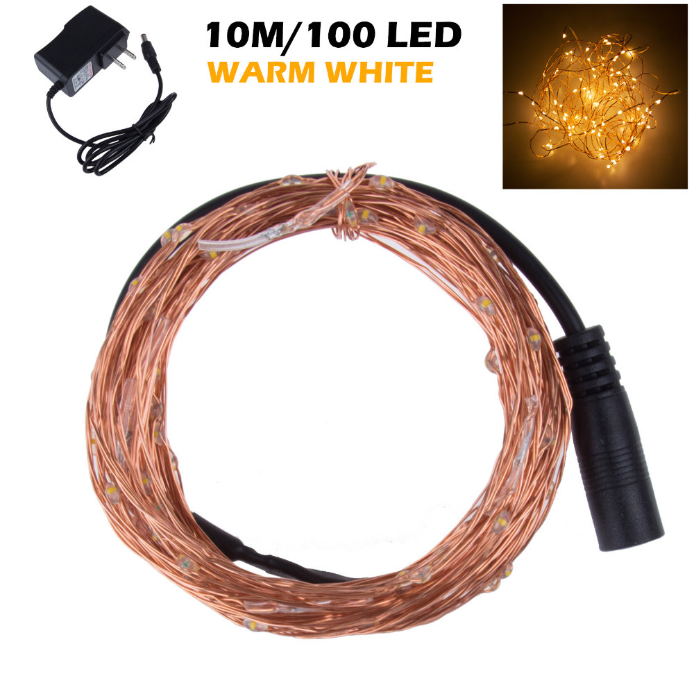 Wholesale 33Ft Warm White Copper Wire LED Starry Light, 5V DC LED String Light, Include Power ...