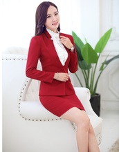 New 2015 Autumn And Winter Career Work Suits Professional Jackets And Skirt Uniform Styles Ladies Office Blazers Clothing Sets