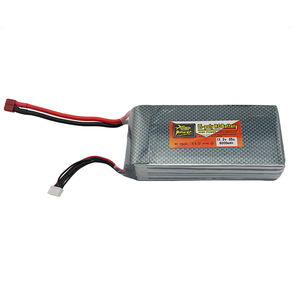ZOP Power Lipo Battery 22.2V 8000mAh 6S 35C T Plug for RC Helicopter Qudcopter Car Airplane