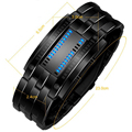 Luxury LED Electronic Blue Binary led Displayer Luminous Sports Watches Men Women Stainless Steel Wristwatches D49