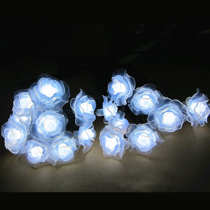 20LEDs Solar Rose String Lights Holiday Lighting Christmas Fairy Lights Waterproof Garden Lamp ...