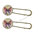 New design colorful butterfly 25mm glass brooches fashion 2016 for women scarf fashion jewelry buckle wedding