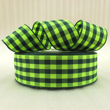 5Y42281 1 25mm green plaid font b scotish b font ribbon printed polyester ribbon 5 yards