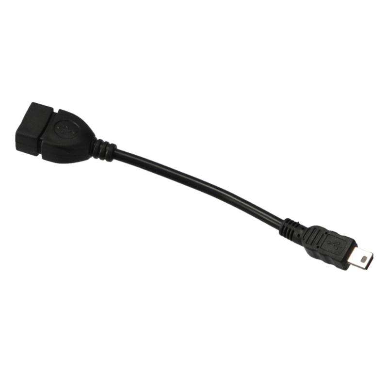High Quality USB 2.0 A Female To B Mini 5 Pin Male Converter OTG Host Adapter Cable Extension Black Color