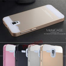 A8 Luxury Ultra thin Aluminum Metal+ Acrylic Glass Back Cover Case for Lenovo A8 A808T A806 Phone bags
