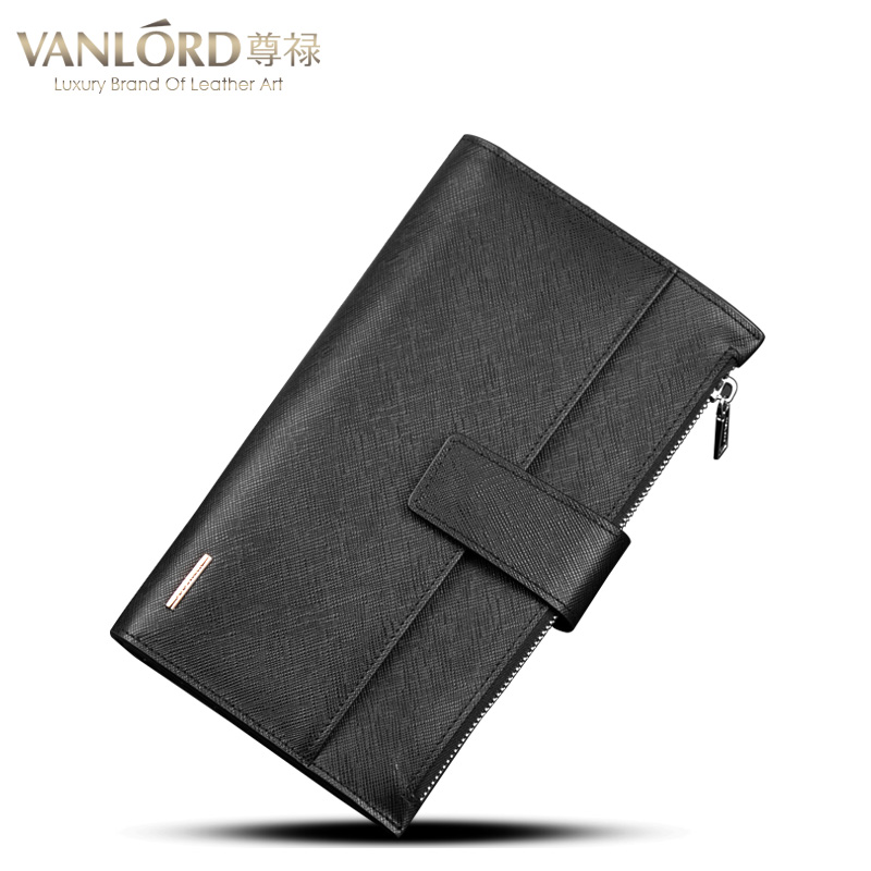 Vanlord men's wallet long hand bag leather multifunction zipper wallet leather clutch 2015 Han