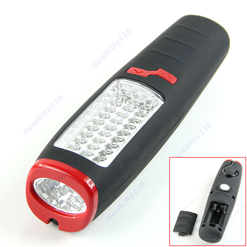 37 LED Flashlight Work Light Camping Outdoor Lamp With Built in Magnet and Hook