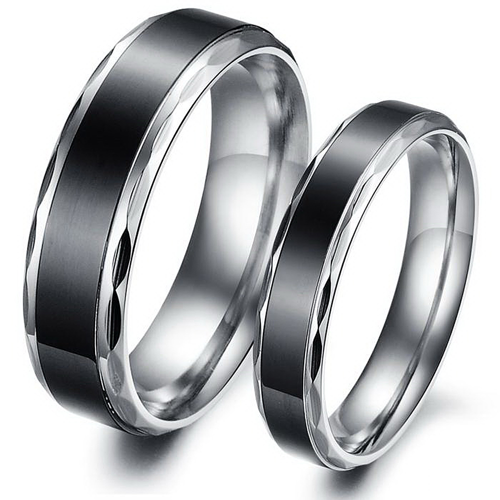 stainless steel jewelry his and hers anniversary couple ring unique black engagement rings set for lovers - His And Hers Wedding Rings Cheap stainless steel jewelry his and hers anniversary couple ring unique black engagement rings set for lovers - His And Hers Wedding Rings Cheap