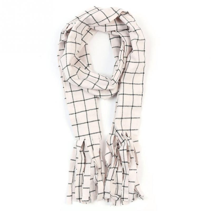 Fairy Tail Scarf Natsu Dragneel Scarf White Black font b Plaid b font Cosplay Costume Scarf