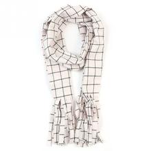 Fairy Tail Scarf Natsu Dragneel Scarf White Black font b Plaid b font Cosplay Costume Scarf