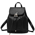 Korean Trend Preppy Style Fashion Casual Backpack Concise Knitting Drawstring Bag Women Designer Black Travel Bag
