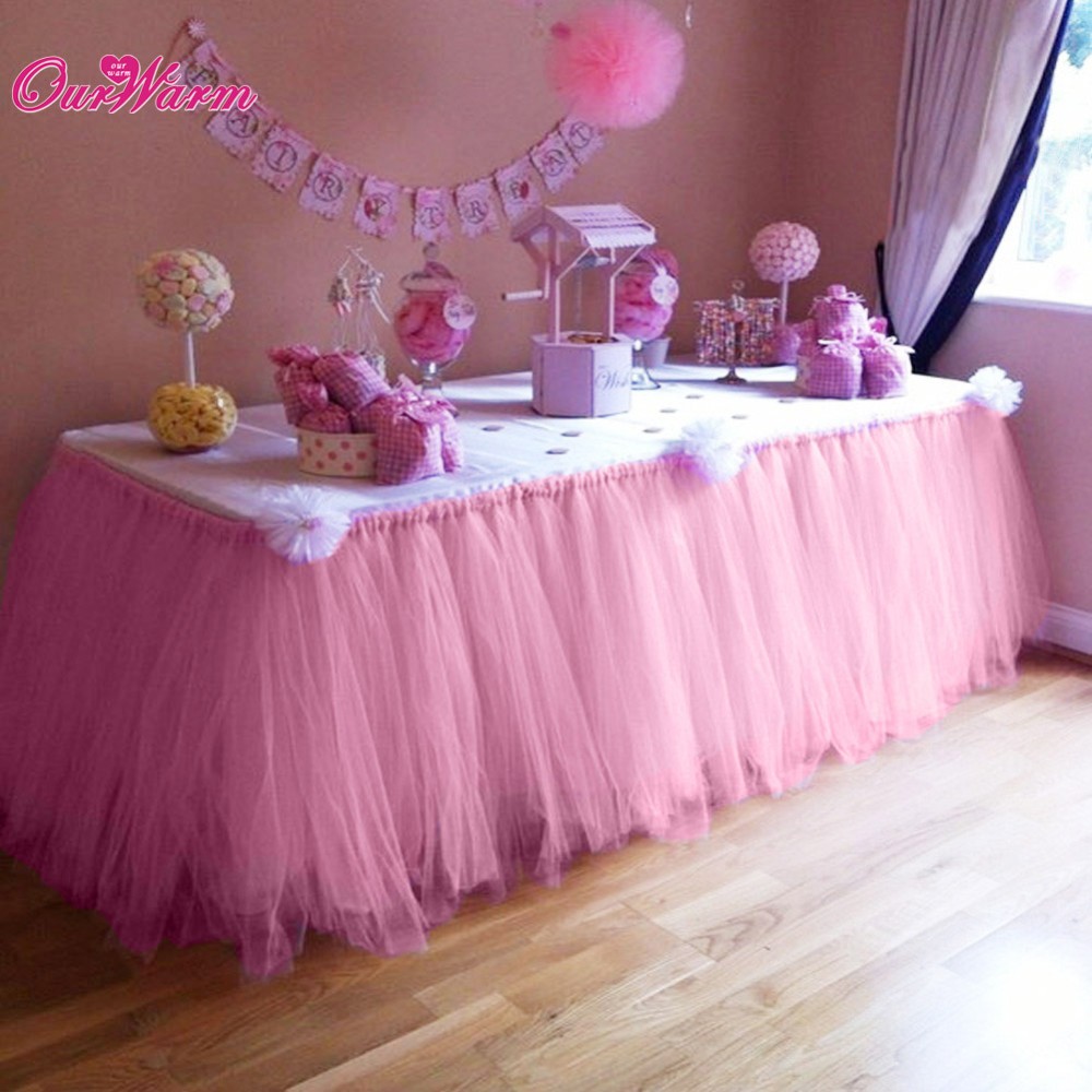 Customized Tulle Tutu Table Skirt for Tutu Baby Shower Decorations Wedding Table Skirt Decoration Home Textile Party Table Decor