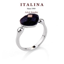 Italina Rigant Black Heart Ring Real Gold Plated Austrian Crystal Women Ring Jewelry