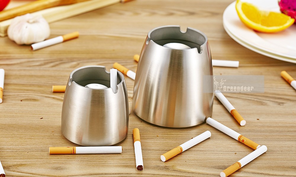 Cone Shape Smokeless Cigarette Ash Container Portable Ashtray Stainless Steel Tabletop Cigarette Ashtray Taper Ashtray Cigarette Smoking Smoke Ash Tray-J13276L-P6