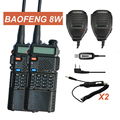 2x Baofeng UV 8HX MarkIII VHF UHF Dual Band Ham Radio Walkie Talkie Two way Radio