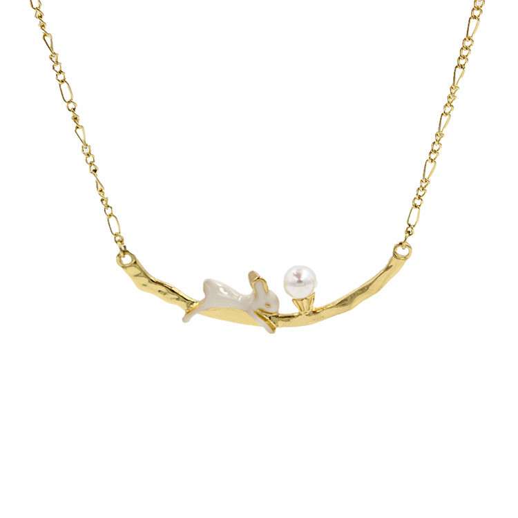 -jewelry-fashion-brand-pearl-white-enamel-rabbit-gold-statement-maxi ...