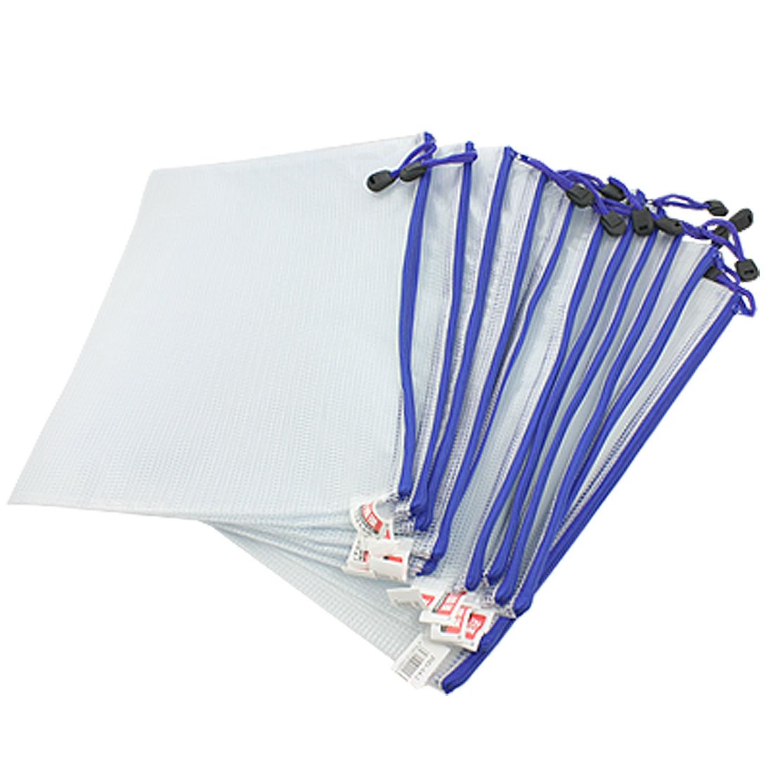 Promotion! 12 Pcs White Plastic Zipper Pen File Document Bags Folders Pockets