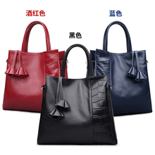 Women Brand Genuine Leather Handbag Alligator Large Female Classic Shoulder Bag Ladies European Luxury Vintage Casual