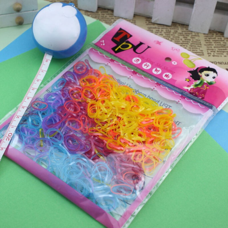400-500 Pcs Elastic Hair Band Ponytail Holder Rubber Rope For Kids Girls —AY