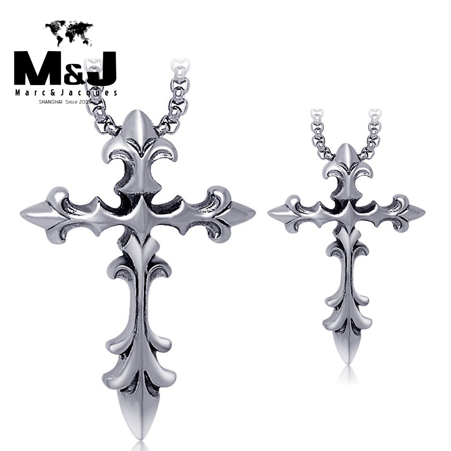 WITH RANDOM Gift Chain Vintage Jesus Christ Stainless Steel Cross