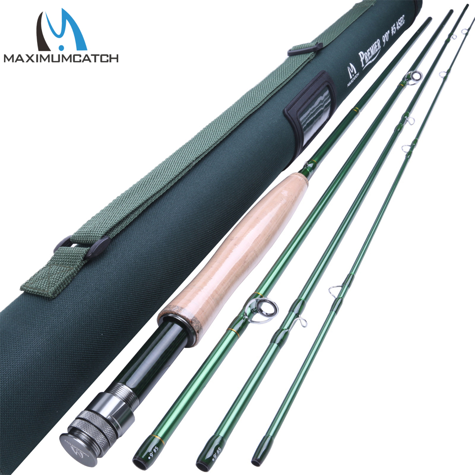 5WT Fly Rod 9FT 4Pieces Fast Action Fly Fishing Rod (Graphite IM10)&Cordura Tube