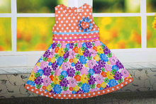 Summer style 2015 girl dress princess for the girl clothes for baby clothes 2-11 years old children Flowers bowknot