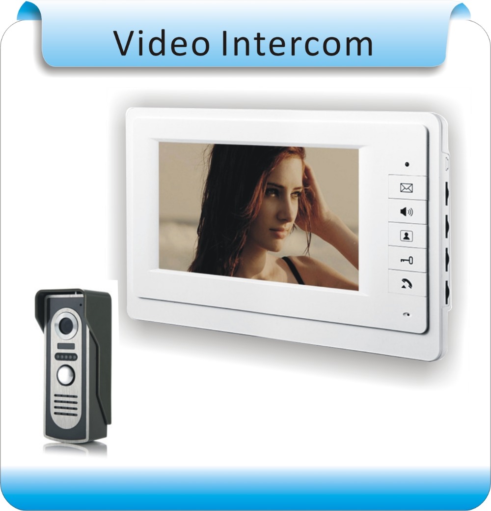 Free shipping 7 TFT Color Video door font b phone b font Intercom Doorbell System Kit