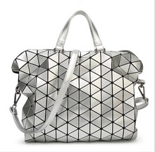 High Capacity Foldable Bao Bao Ladies Plaid Tote Woman Handbag Fashion Shoulder Bag Geometric Sequins Bags