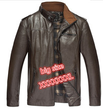 2014 Autumn /Winter New style men motorcycle genuine leather big size jacket coat men genuine leather jacket coat free shipping
