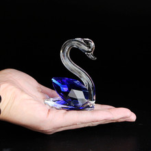 Crystal Glass Decorative Swan Figurines Paperweights Feng Shui Crystals Animals Crafts Swans Figurine For Home Weding Decor Gift