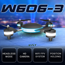 Drone Camera U-FLY HJW606-3 4D Roll 2.4G 7.4V WIFI 2MP FPV RC Model Plane Aerial Quadrocopter with LED Light
