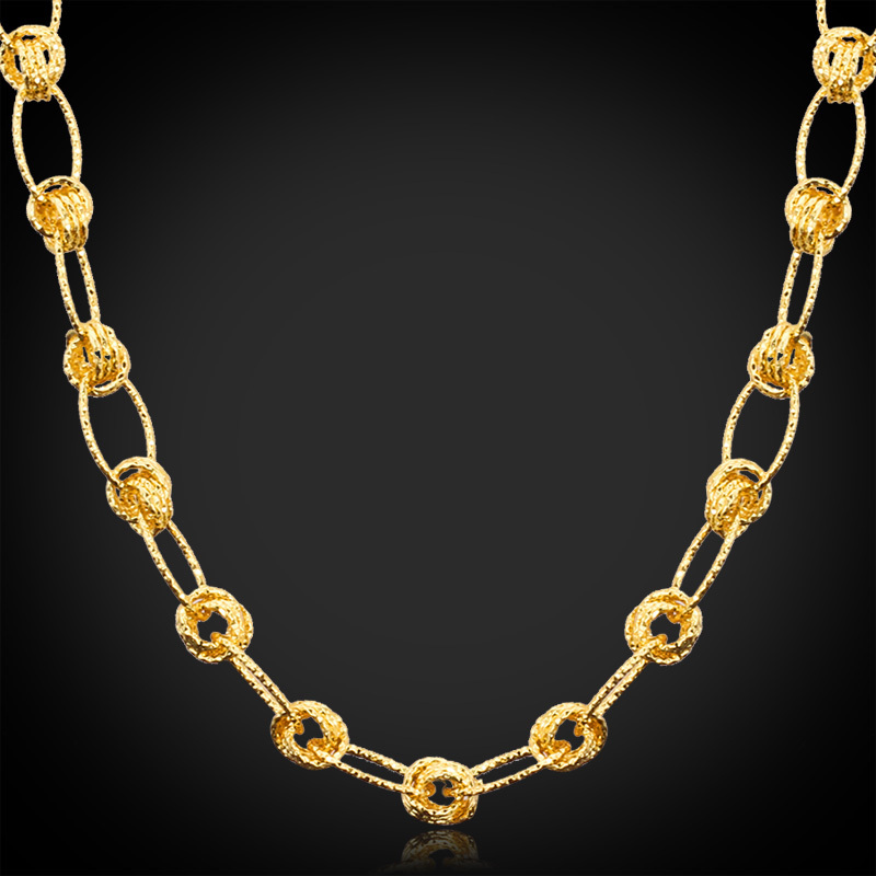 18K Real Gold Plated Knot Chain Necklace For Women With 18K Stamp Fashion Jewelry Wholesale ...