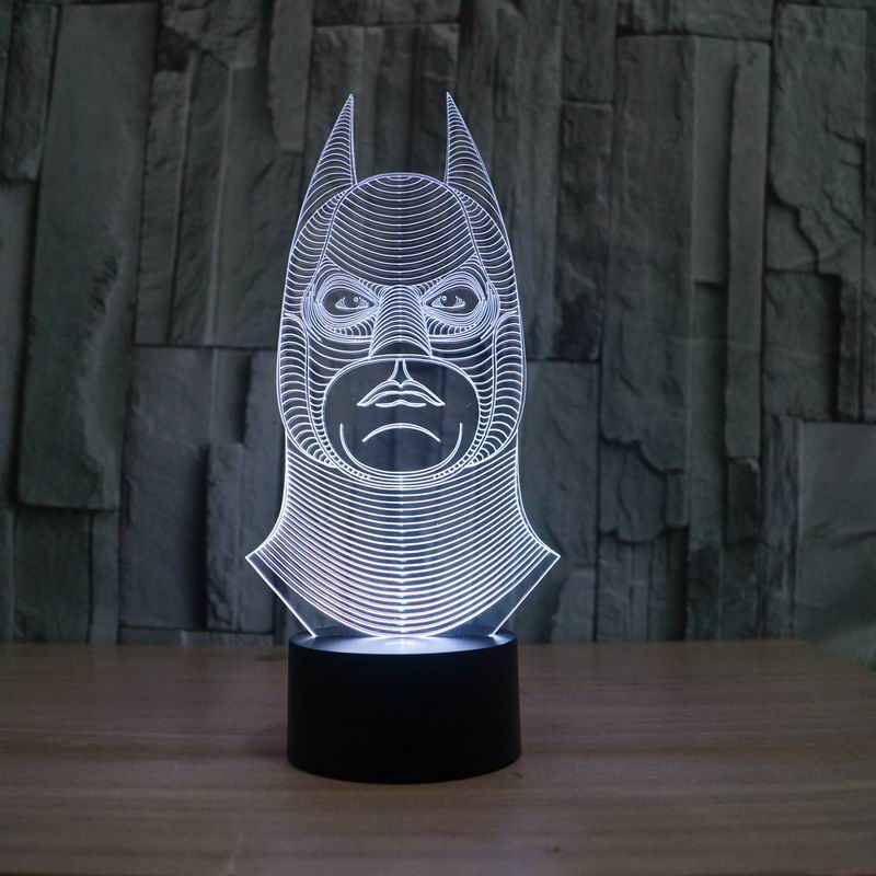 3D illusion LED decorative night lamp with batman shape as gift, with 8 color models, with touch button