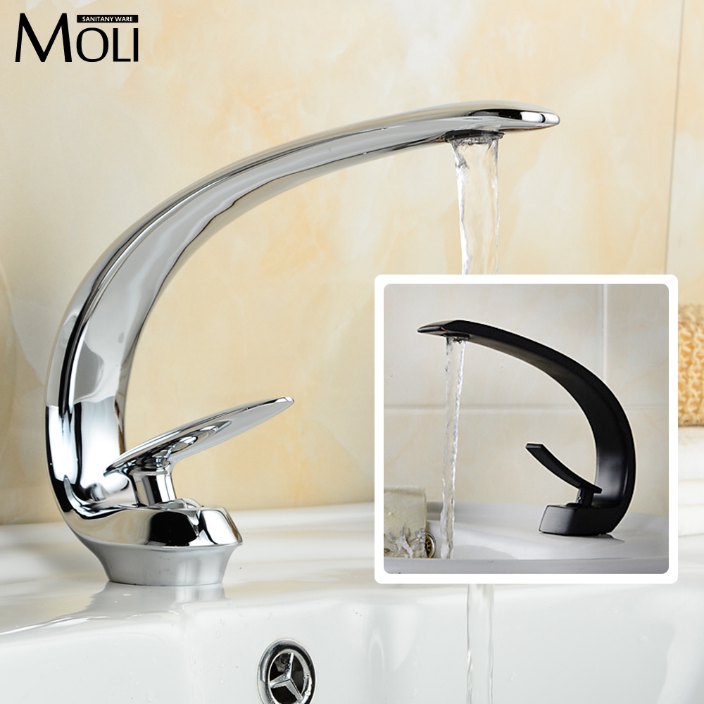 Hot sale modern design soild brass oil-rubbed bronze bathroom washbasin faucet single holder single hole hot and cold water tap