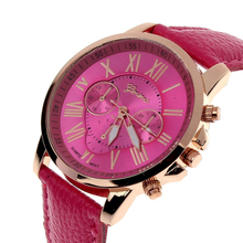 2015 New Fashion Ladies Watches Roman Numerals Faux Leather Women Watch Analog Quartz Watches Women Men